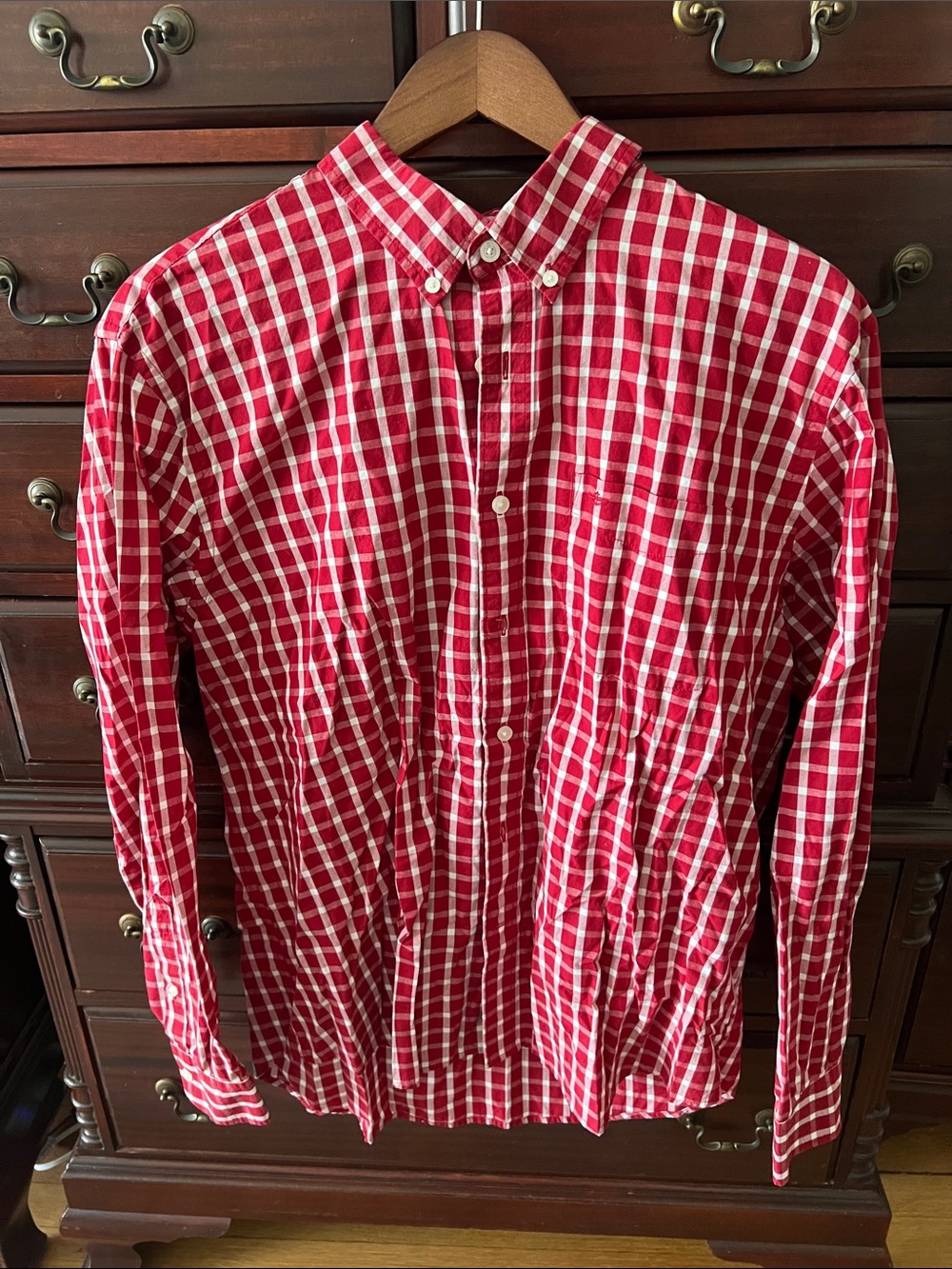 Dockers Red and White Plaid Button-Down Shirt
